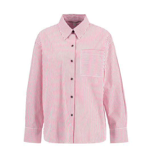 Barbour Womens Polly Striped Relaxed Shirt Poppy Red Stripe