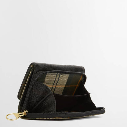 Barbour Womens Rosa Leather French Purse Black/Ancient