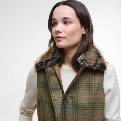 Barbour Womens Rosemary Wool Gilet Arabesque/Brown - The Sporting Lodge