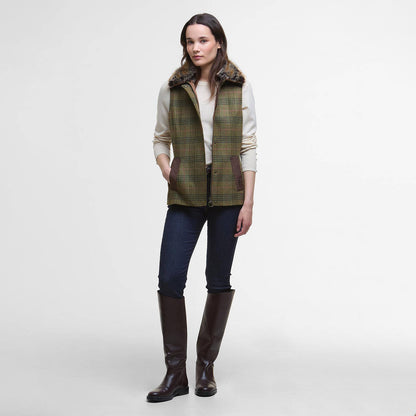 Barbour Womens Rosemary Wool Gilet Arabesque/Brown - The Sporting Lodge