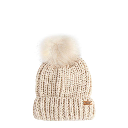 Barbour Womens Saltburn Beanie & Scarf Gift Set Pearl