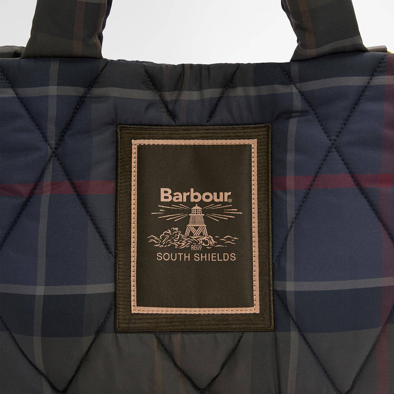 Barbour Womens Tartan Arlene Mini Quilted Tote Bag Shadow Classic Tartan