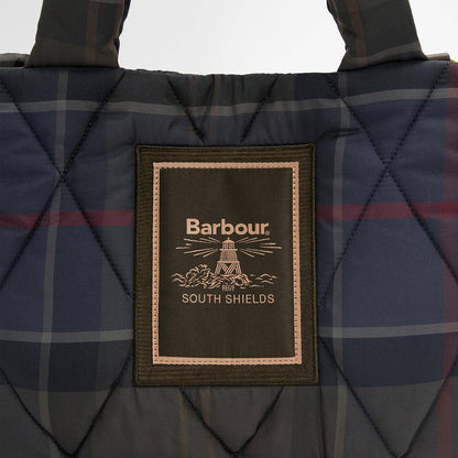 Barbour Womens Tartan Arlene Mini Quilted Tote Bag Shadow Classic Tartan