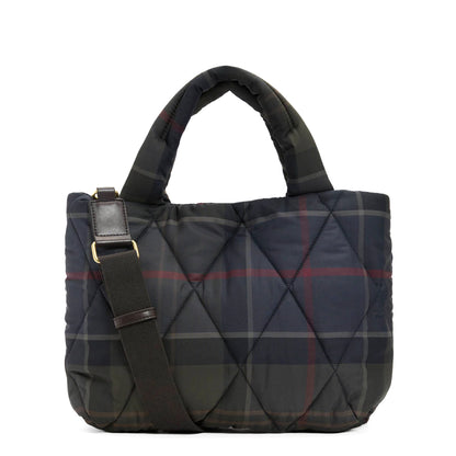 Barbour Womens Tartan Arlene Mini Quilted Tote Bag Shadow Classic Tartan