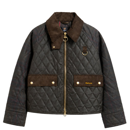 Barbour Womens Tartan Reimagined Icons Quilted Spey Wax Jacket Olive / Classic