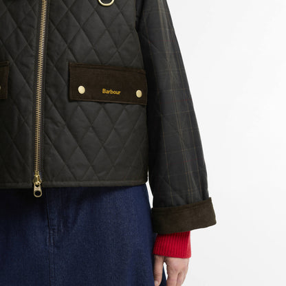 Barbour Womens Tartan Reimagined Icons Quilted Spey Wax Jacket Olive / Classic
