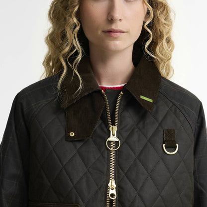 Barbour Womens Tartan Reimagined Icons Quilted Spey Wax Jacket Olive / Classic