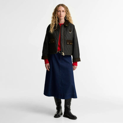 Barbour Womens Tartan Reimagined Icons Quilted Spey Wax Jacket Olive / Classic