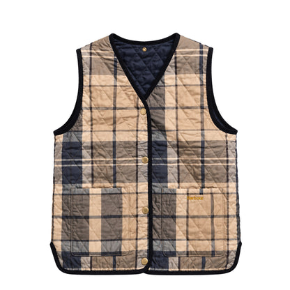 Barbour Womens Tartan Reimagined Icons Reversible Quilted Liner Dark Navy / Birchwood