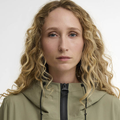 Barbour Womens Thorpe Waterproof Jacket Bleached Olive / Fondant
