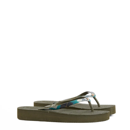 Barbour Womens Tilda Toe Post Sandal Olive / Ancient Tartan