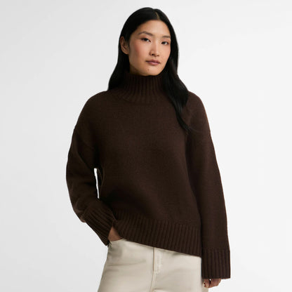 Barbour Womens Woodhouse Cashmere Blend Funnel Neck Knitted Jumper Rustic