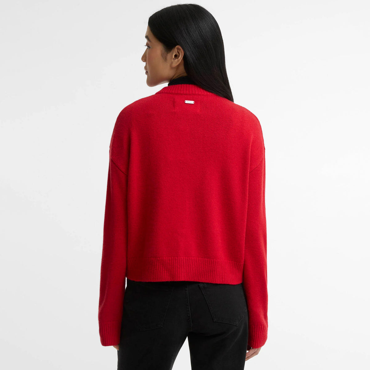 Barbour Womens Woodhouse Cashmere Blend Knitted Cardigan Crimson