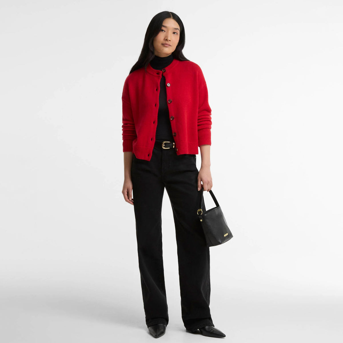 Barbour Womens Woodhouse Cashmere Blend Knitted Cardigan Crimson