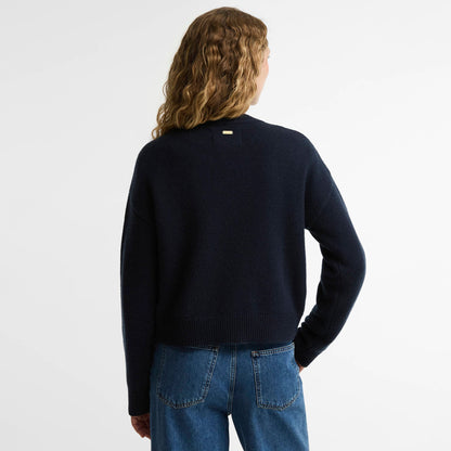 Barbour Womens Woodhouse Cashmere Blend Knitted Cardigan Navy