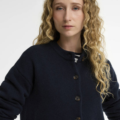 Barbour Womens Woodhouse Cashmere Blend Knitted Cardigan Navy