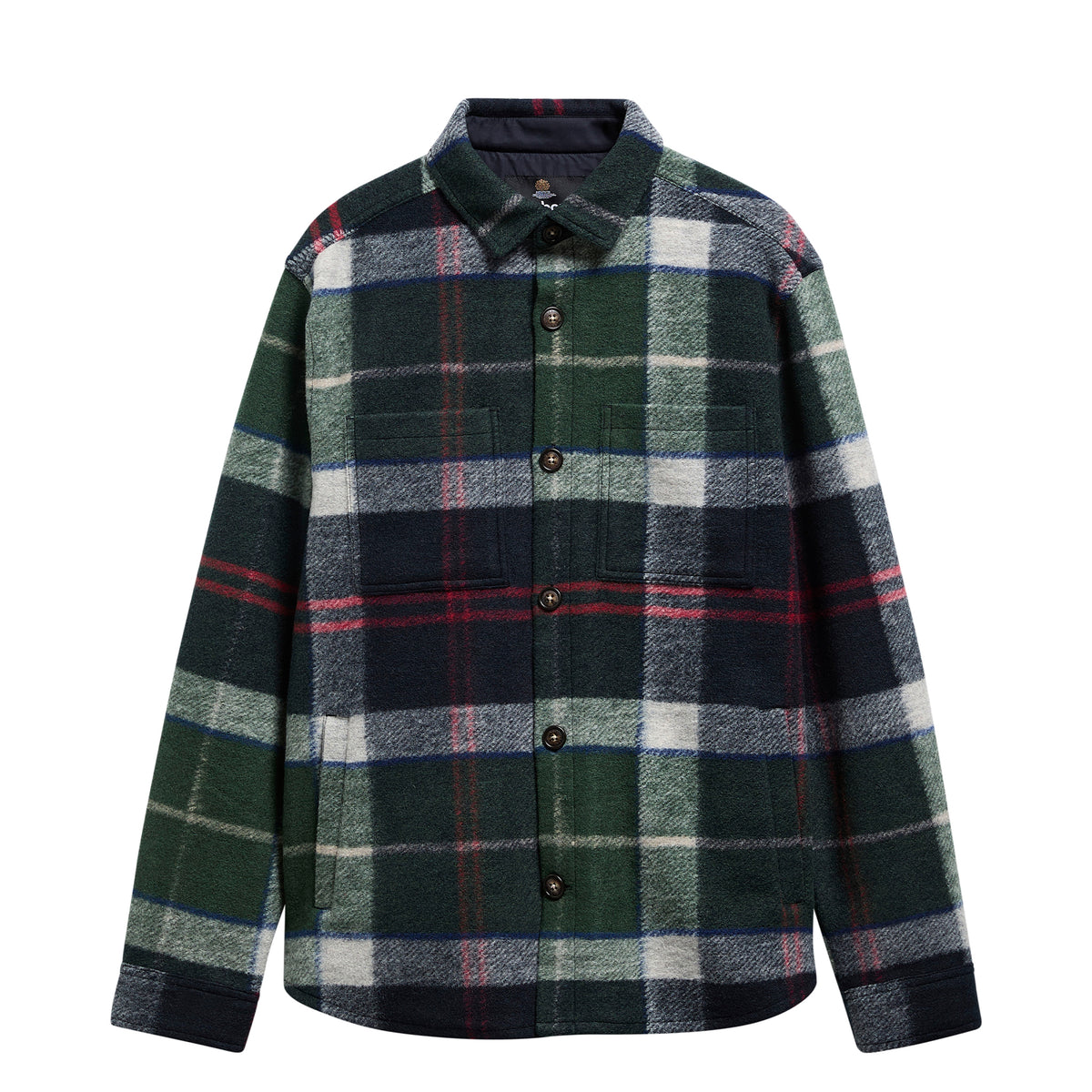Barbour Woodlane Brushed Check Overshirt Evergreen Tartan