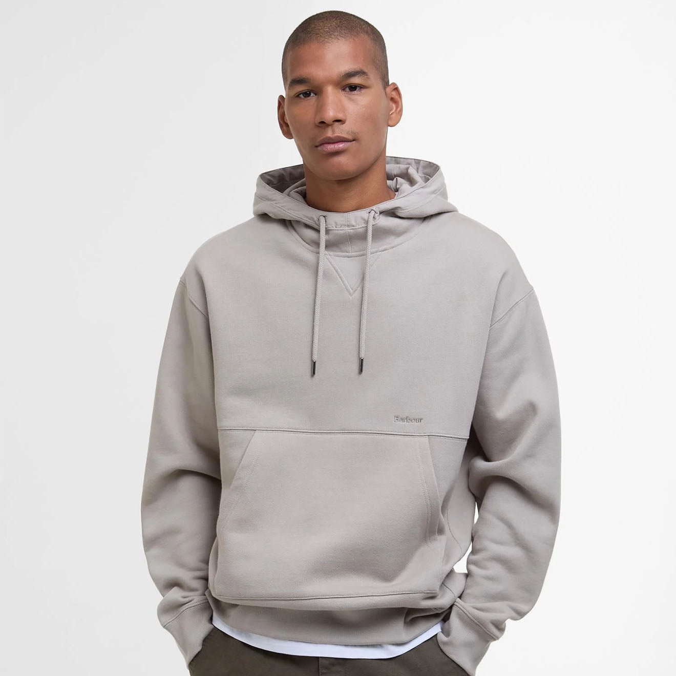 Barbour Yalding Hooded Sweatshirt Concrete - The Sporting Lodge