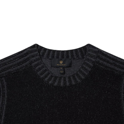 Belstaff Seasonal Watch Crewneck Jumper Black / Tornado Grey - The Sporting Lodge