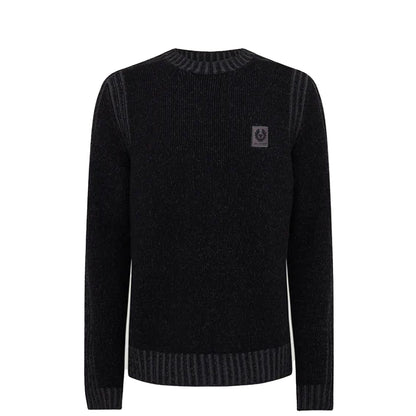Belstaff Seasonal Watch Crewneck Jumper Black / Tornado Grey - The Sporting Lodge