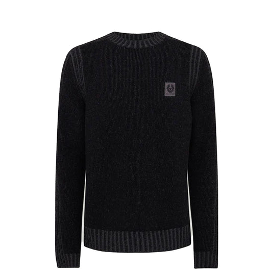 Belstaff Seasonal Watch Crewneck Jumper Black / Tornado Grey - The Sporting Lodge