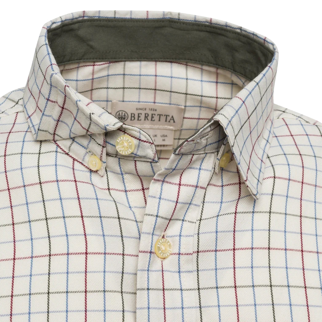 Beretta Charlow LS Shirt Ivory / Blue Check - The Sporting Lodge