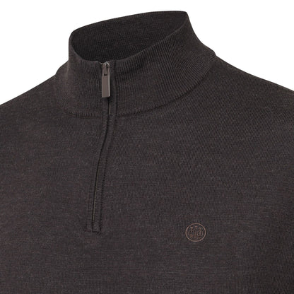 Beretta Merino Half Zip Sweater Brown Bark