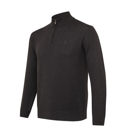 Beretta Merino Half Zip Sweater Brown Bark