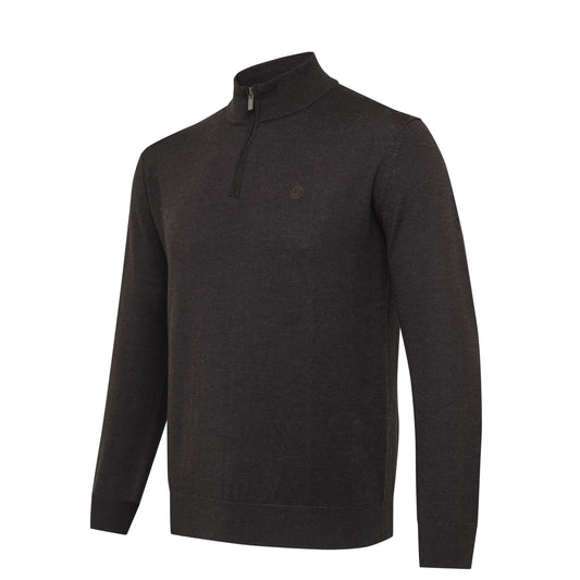 Beretta Merino Half Zip Sweater Brown Bark