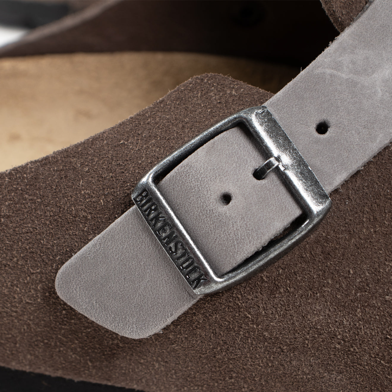 Birkenstock Boston Mixed Leather Reg Fit Concrete Gray