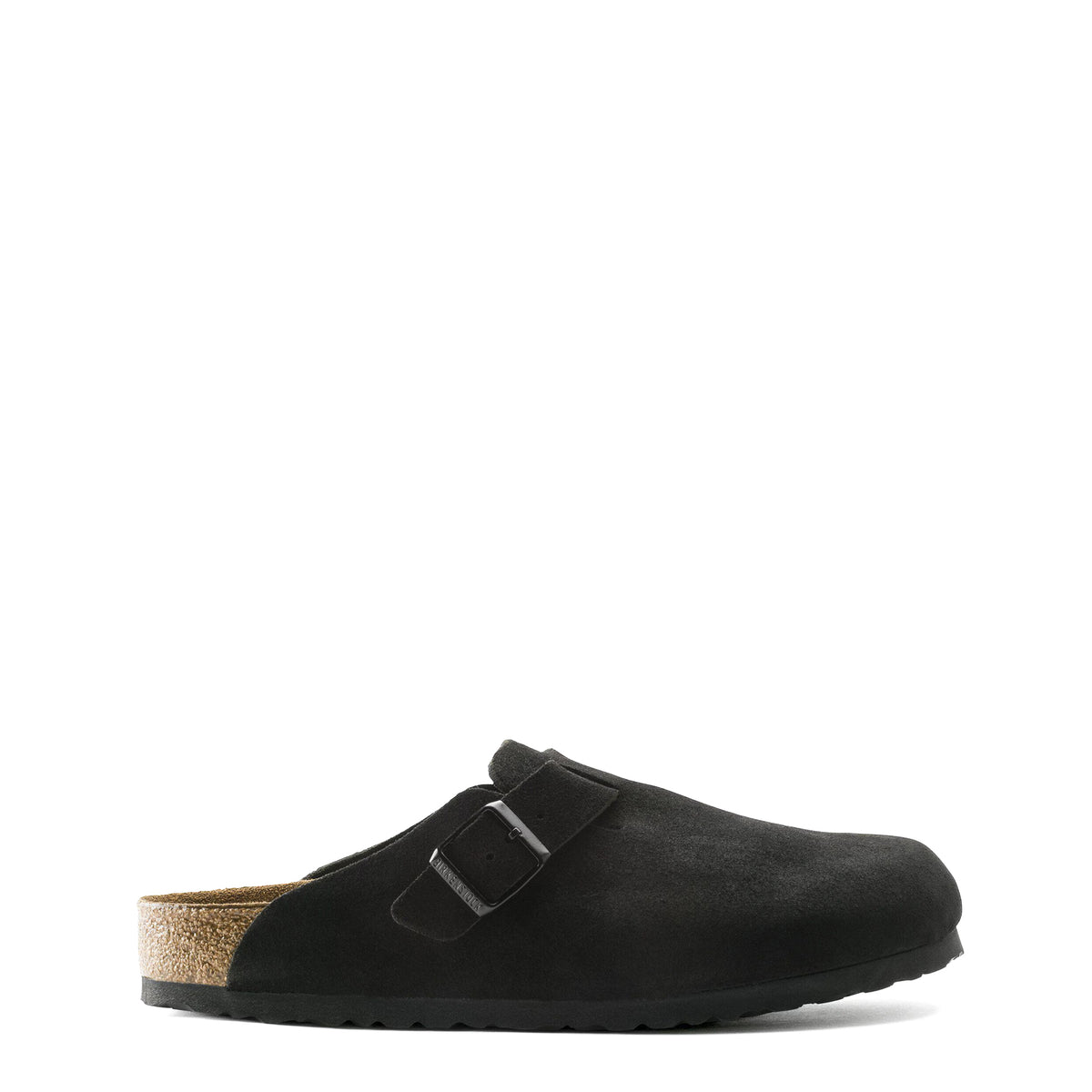 Birkenstock Womens Boston SFB Suede Leather Sandal Black