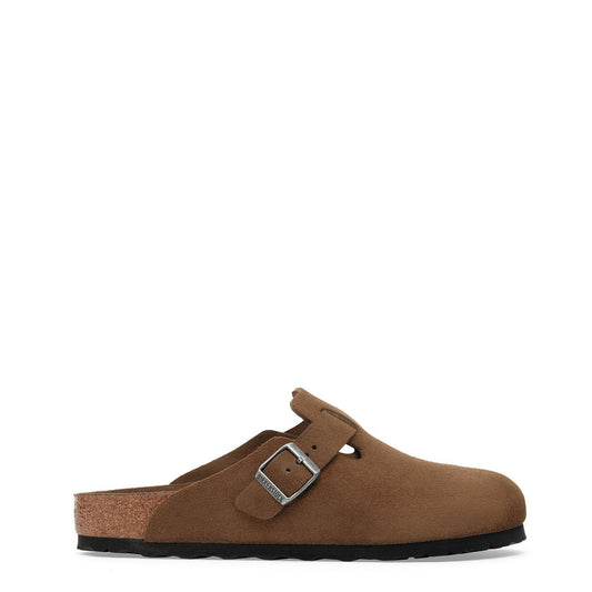 Birkenstock Womens Boston Soft Footbed Suede Leather Narrow Fit Dark Tea Tonal