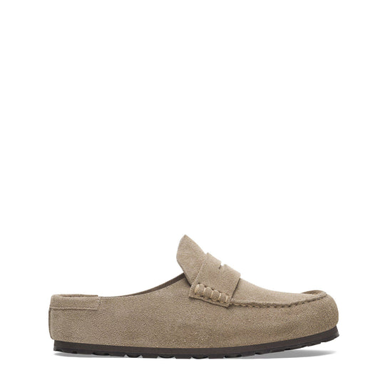 Birkenstock Womens Naples Wrapped Suede Leather Shoe Taupe