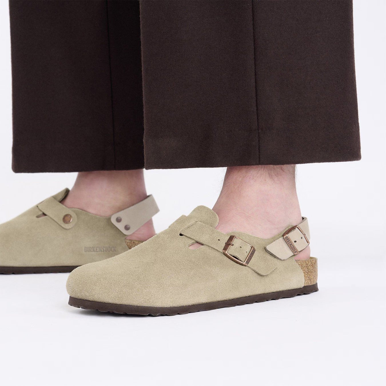 Birkenstock Womens Tokio Suede Leather Clog Taupe