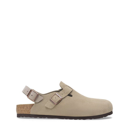 Birkenstock Womens Tokio Suede Leather Clog Taupe