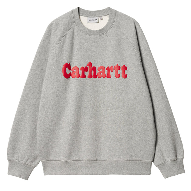 【Carhartt】 BUBBLES SWEATSHIRT Carhartt WIP Bubbles Sweatshirt Grey Heather / Cherry | The