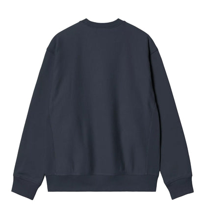 Carhartt WIP American Script Sweat Deep Night - The Sporting Lodge