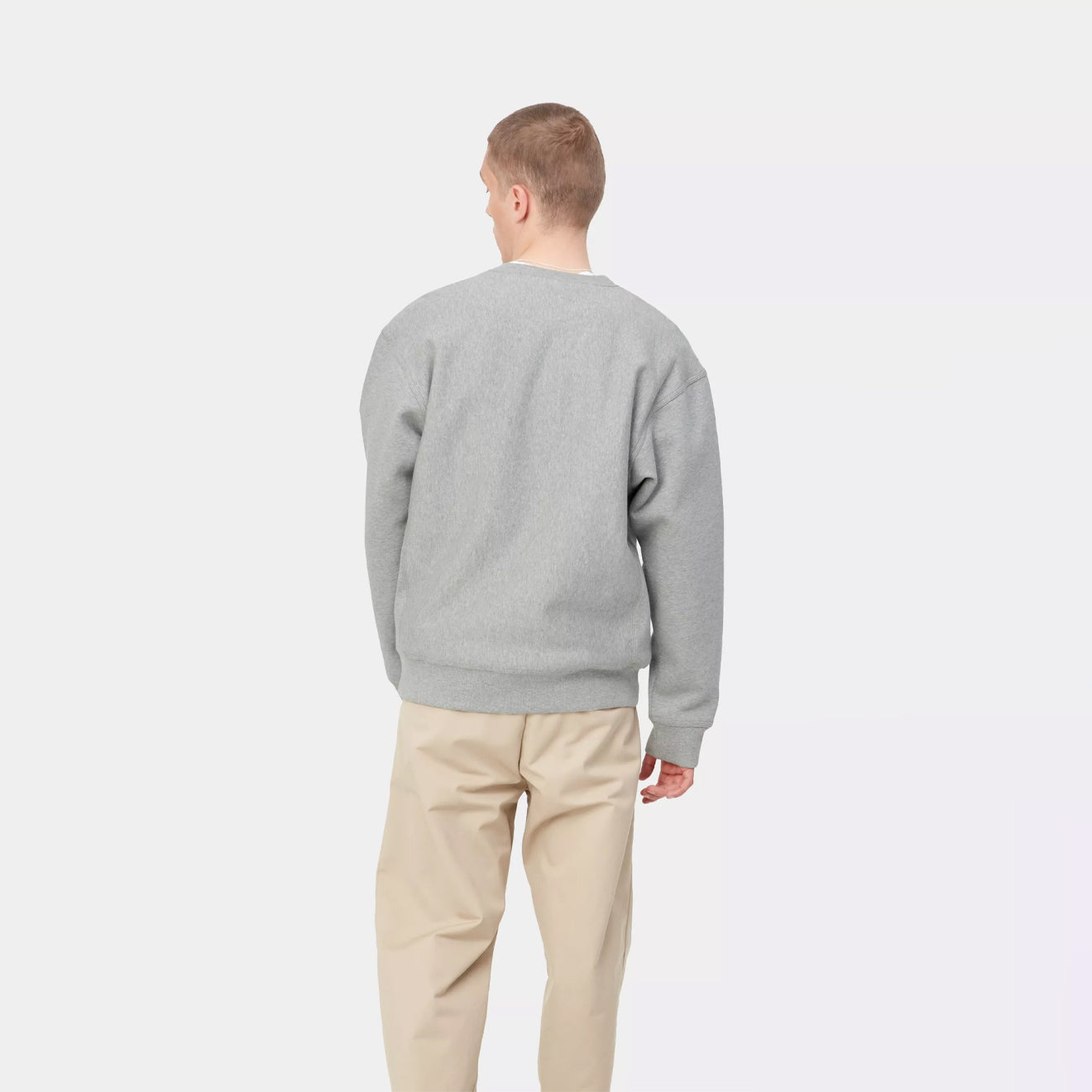 Carhartt WIP American Script Sweat Grey Heather - The Sporting Lodge