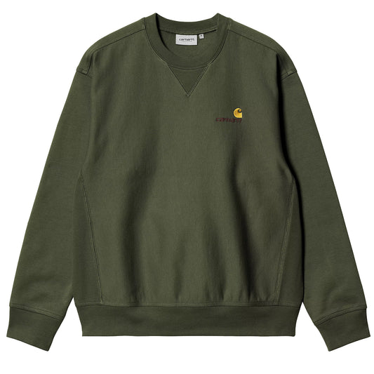 Carhartt WIP American Script Sweat Tarragon - The Sporting Lodge