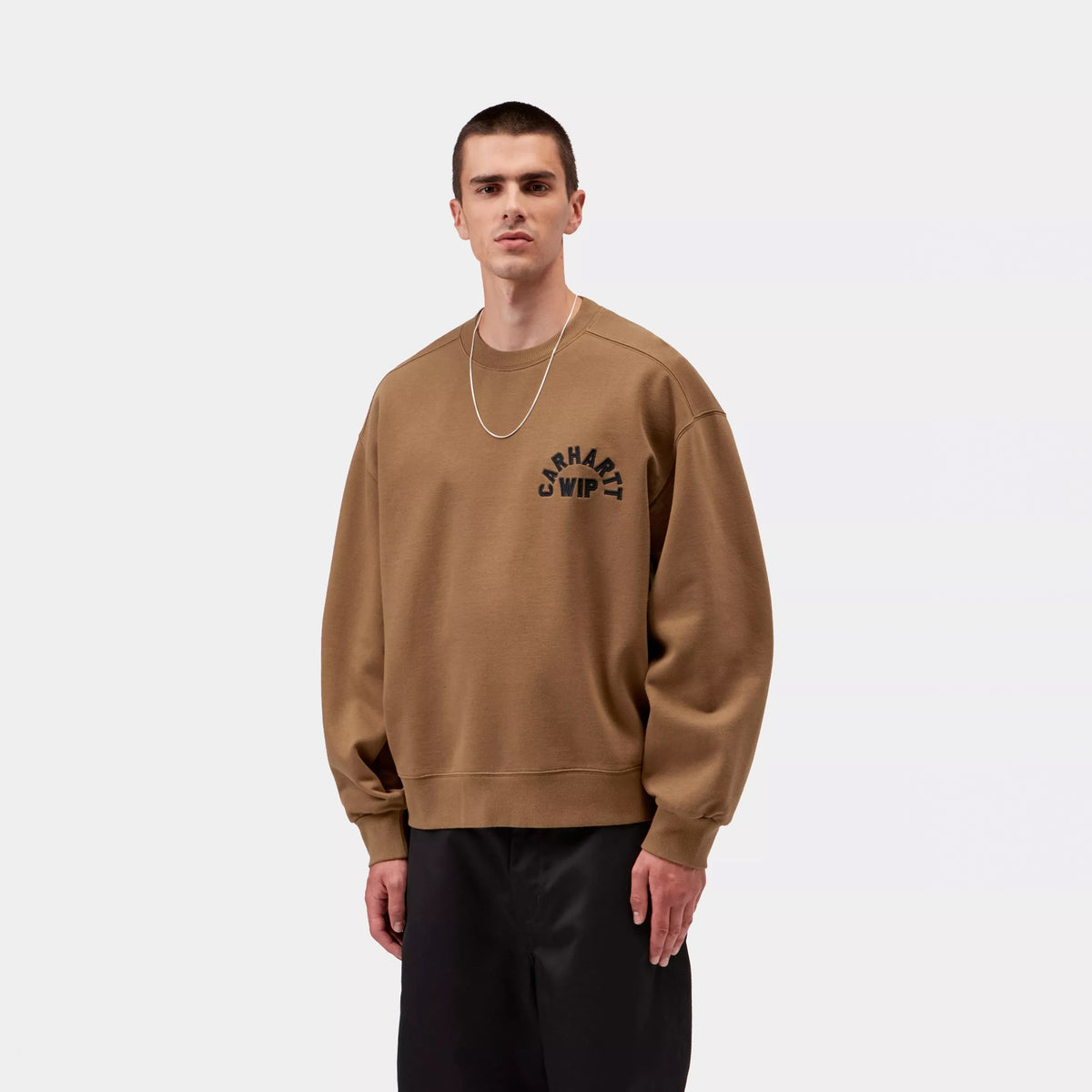 Carhartt WIP Arch Script Sweat Black / Hamilton Brown Stone Washed