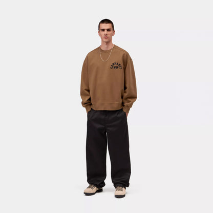 Carhartt WIP Arch Script Sweat Black / Hamilton Brown Stone Washed