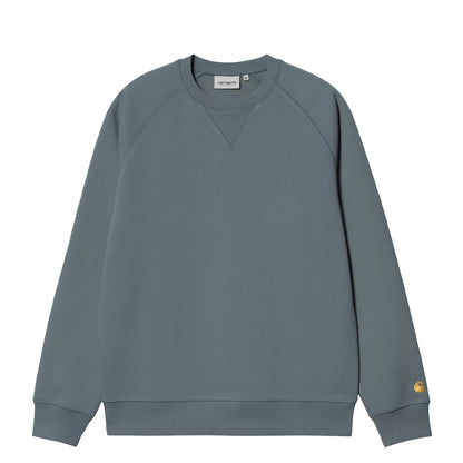 Carhartt WIP Chase Sweat Cozy Blue / Gold - The Sporting Lodge