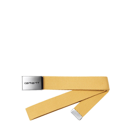 Carhartt WIP Clip Belt Chrome Air Yellow - The Sporting Lodge