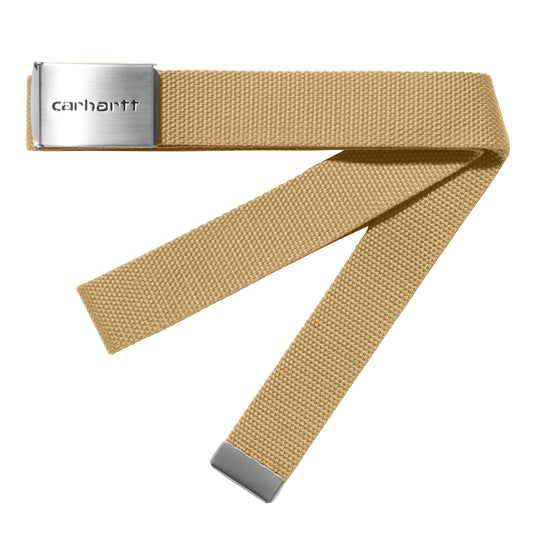 Carhartt WIP Clip Belt Chrome Bourbon - The Sporting Lodge
