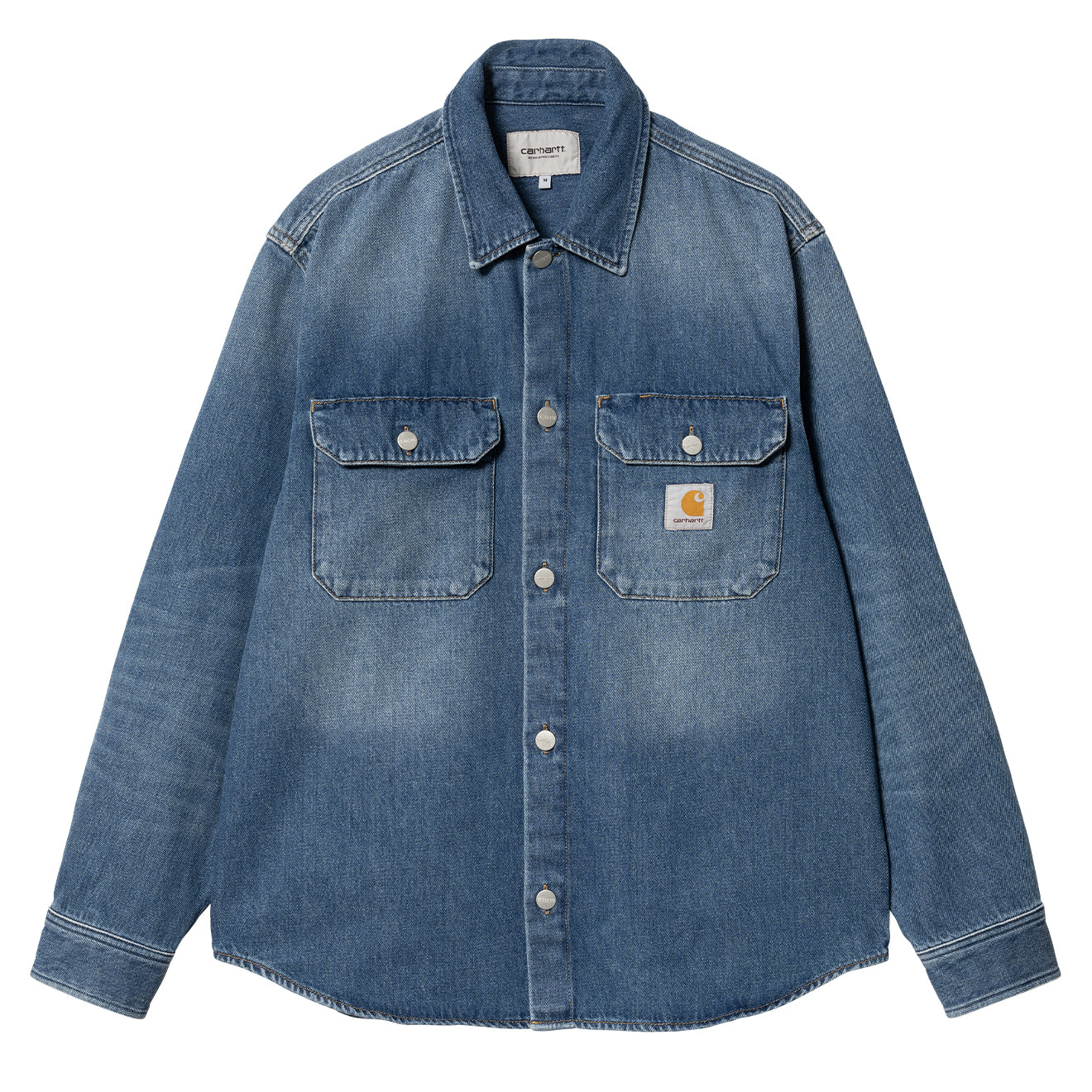 Carhartt WIP Harvey Shirt Jac Blue Dark Used Wash - The Sporting Lodge