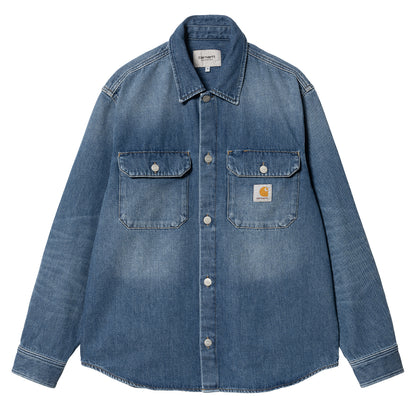 Carhartt WIP Harvey Shirt Jac Blue Dark Used Wash - The Sporting Lodge