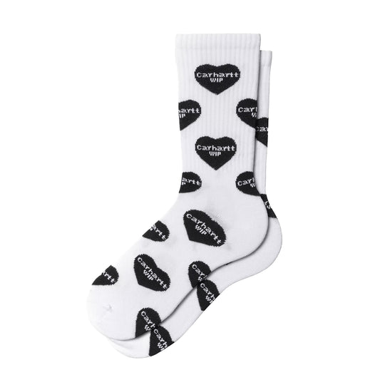 Carhartt WIP Heart Logo Socks Heart Logo Jacquard / White - The Sporting Lodge