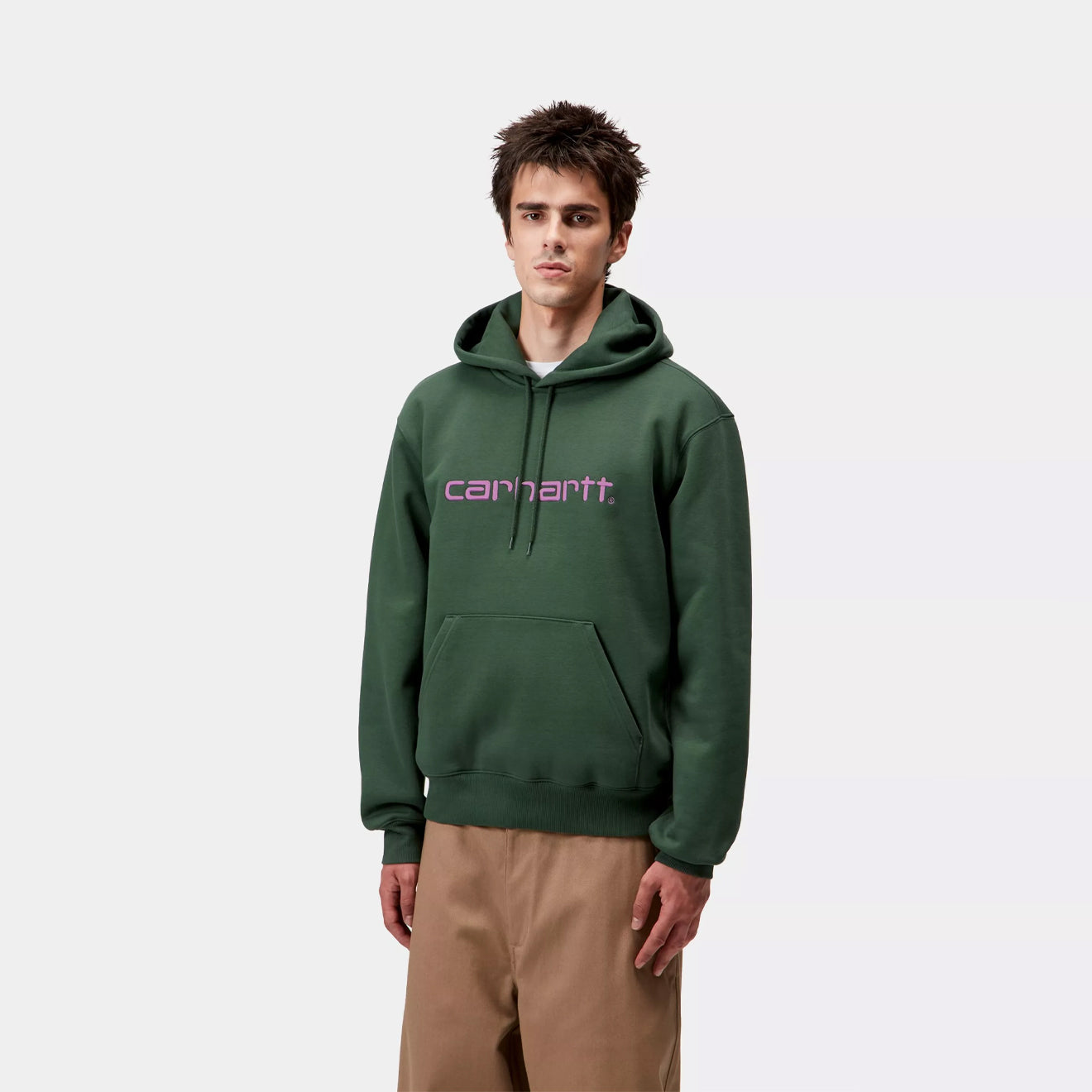 Carhartt WIP Hooded Carhartt Sweat Sycamore Tree / Phlox - The Sporting Lodge