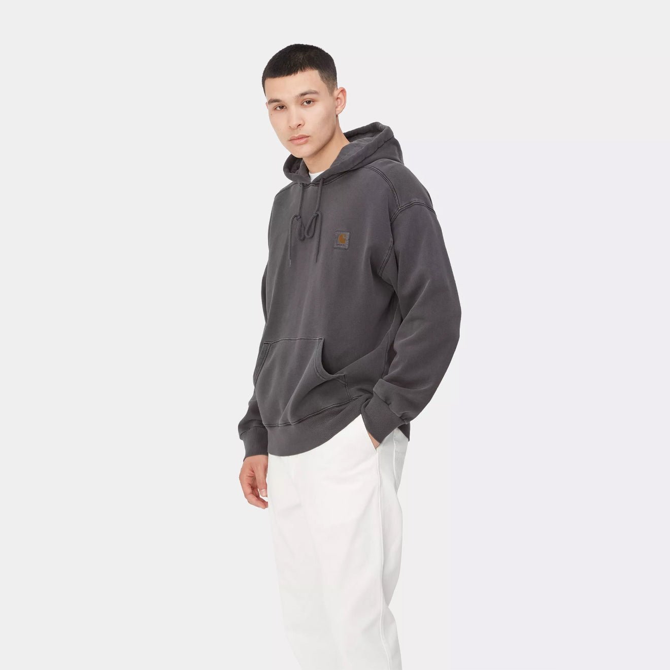 Carhartt WIP Hooded Nelson Sweat Black Garment Dyed - The Sporting Lodge