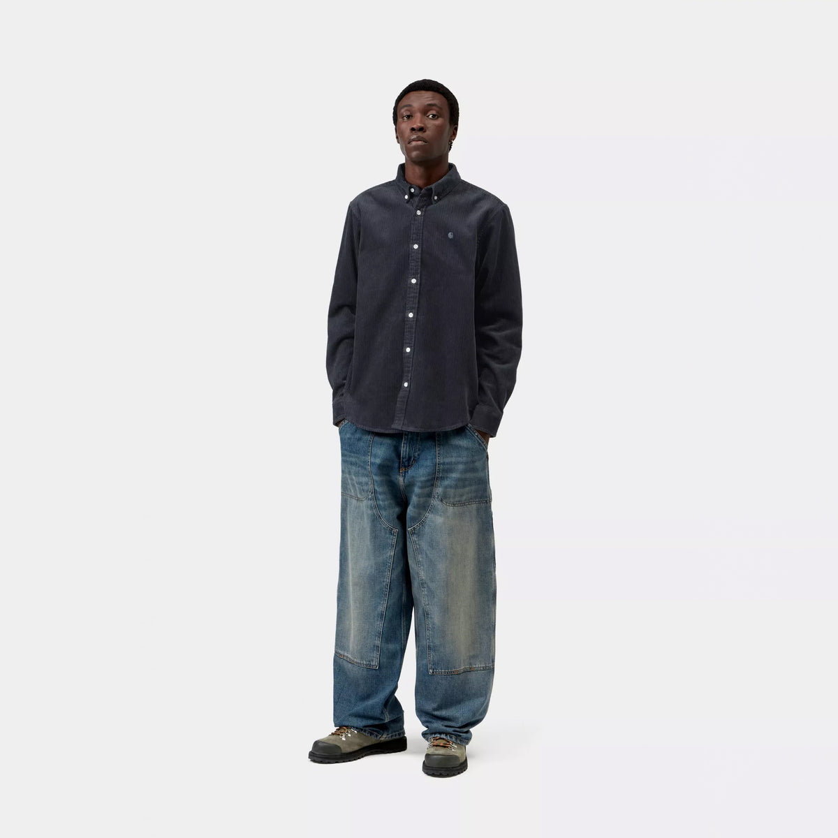 Carhartt WIP L/S Madison Cord Shirt Dark Navy